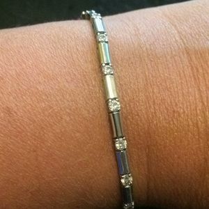 Moissanite and sterling silver bracelet